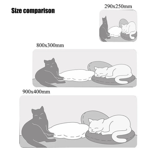 Cute Cat Coffee Mousepads Laptop Pad Desk Mat Carpet Animation Oversized Mousemats Company Gamer PC Gaming Accessories